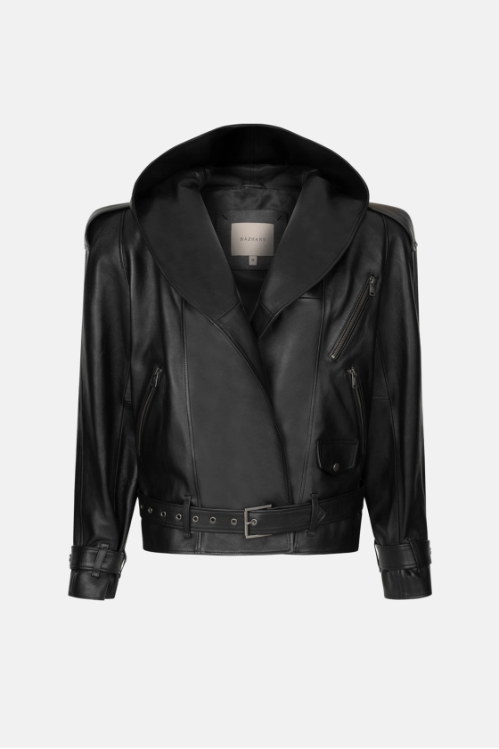 Куртка Bazhane шкіряна Maverick leather jacket чорний