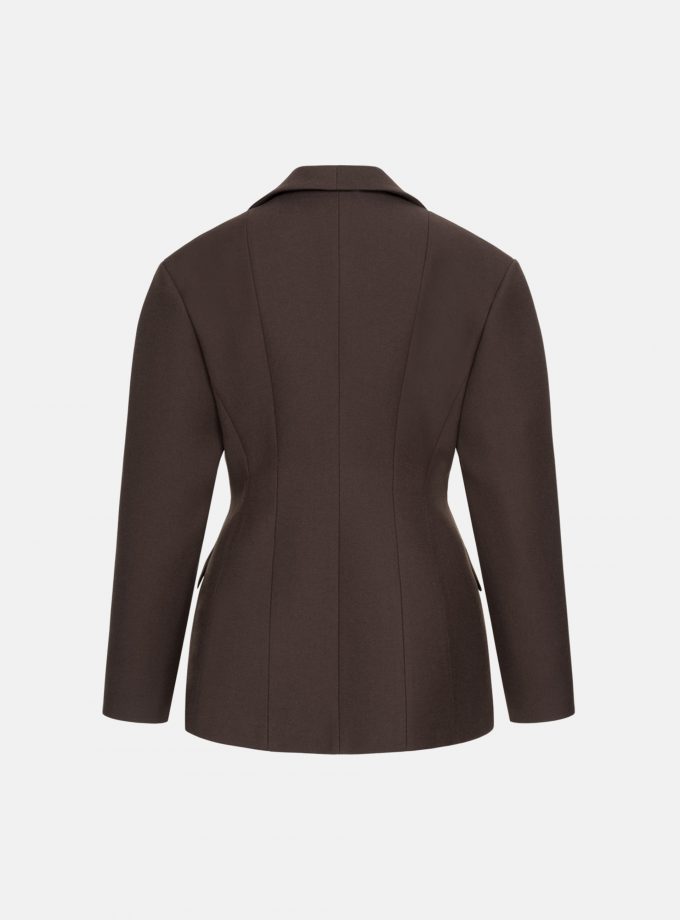 Пальто-жакет Bazhane Hourglass jacjet шоколадний