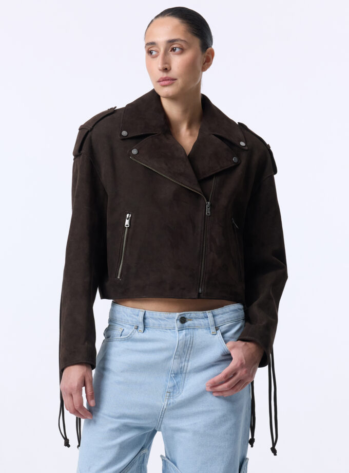 Куртка Bazhane шкіряна Hitch leather jacket шоколадний