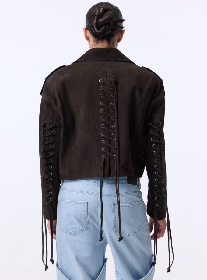 Куртка Bazhane шкіряна Hitch leather jacket шоколадний