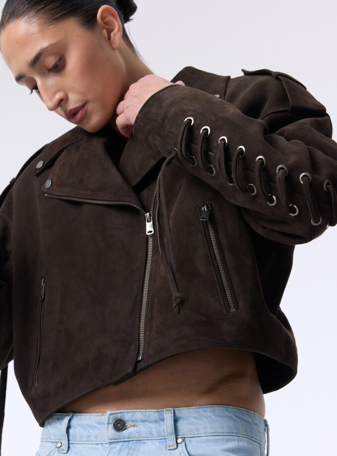 Куртка Bazhane шкіряна Hitch leather jacket шоколадний