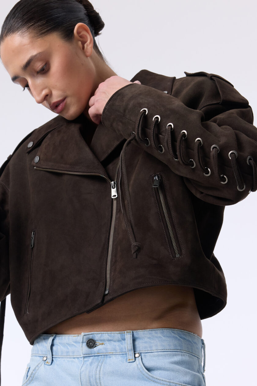 Куртка Bazhane шкіряна Hitch leather jacket шоколадний