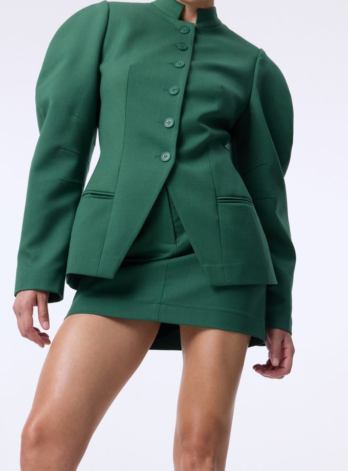 Спідниця Bazhane з високою посадкою міні зелений