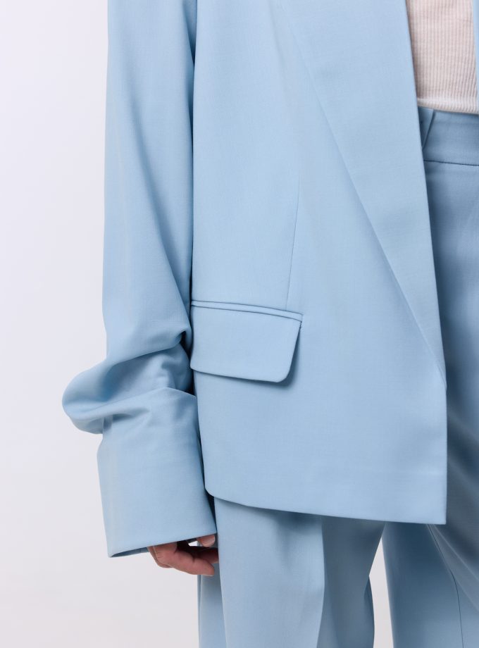 Жакет Bazhane оверсайз зі збіркою на рукаві блакитний