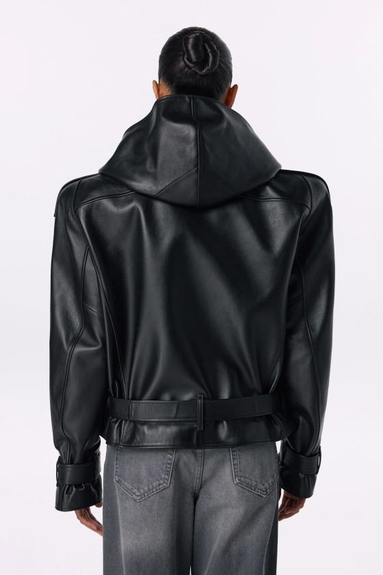 Куртка Bazhane шкіряна Maverick leather jacket чорний
