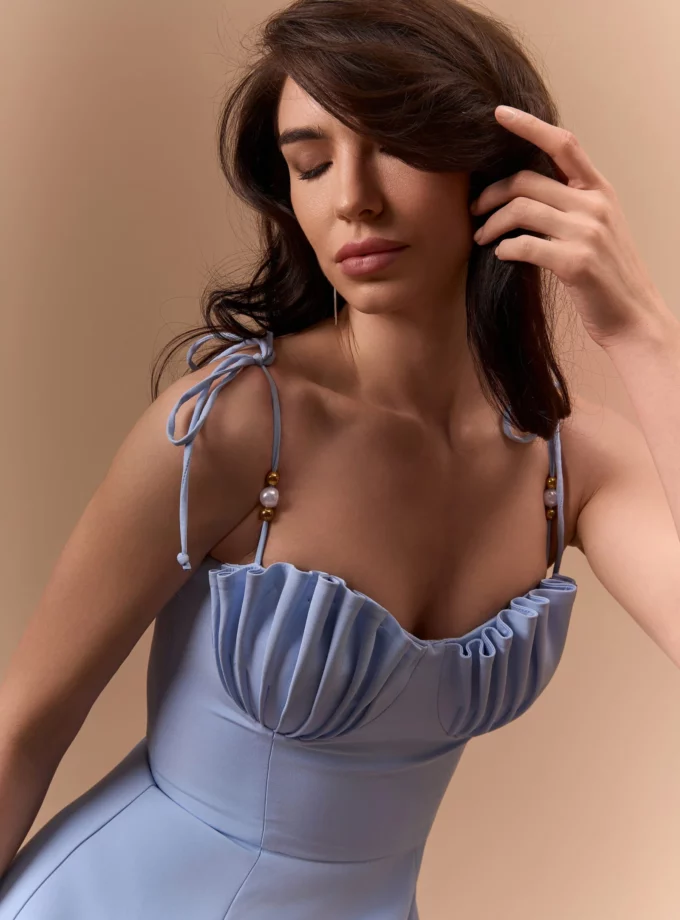 Сукня bustier_brand Pearl блакитна