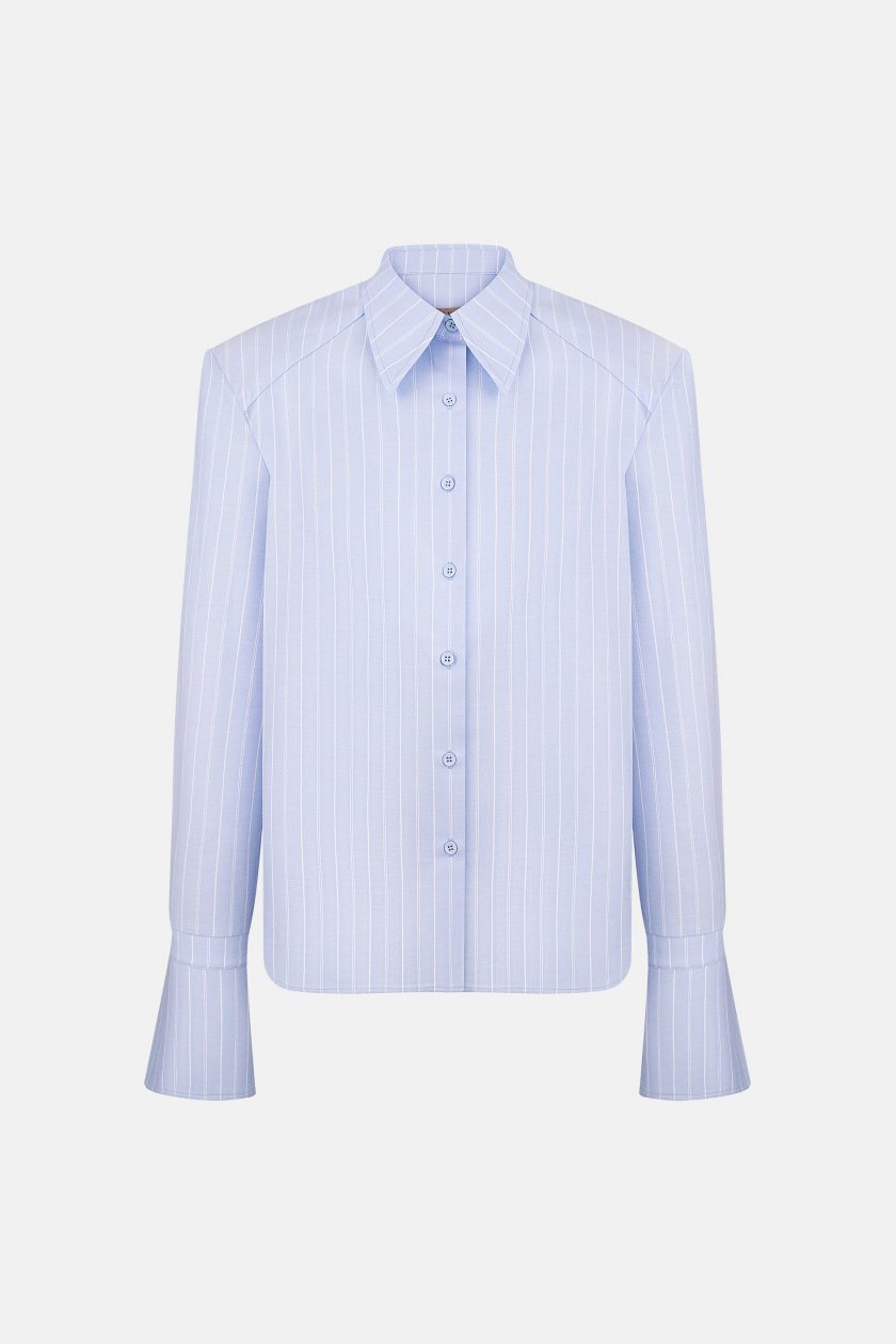 Сорочка Bazhane Stirdy shirt блакитний у смужку - Зображення 4