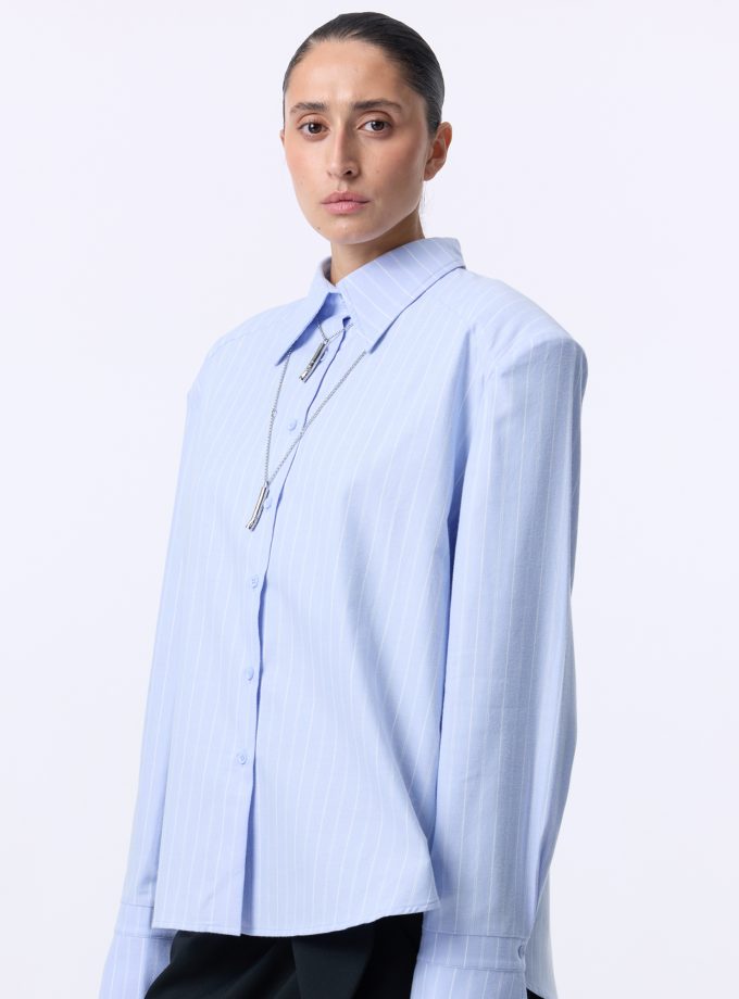 Сорочка Bazhane Stirdy shirt блакитний у смужку