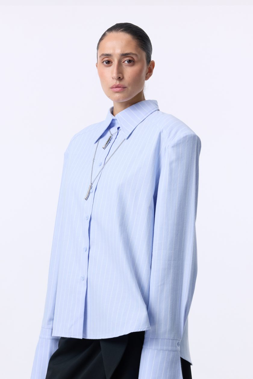 Сорочка Bazhane Stirdy shirt блакитний у смужку - Зображення 2
