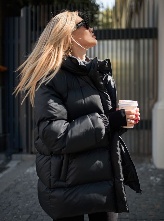 Пуховик Marymax трансформер подовжений чорний