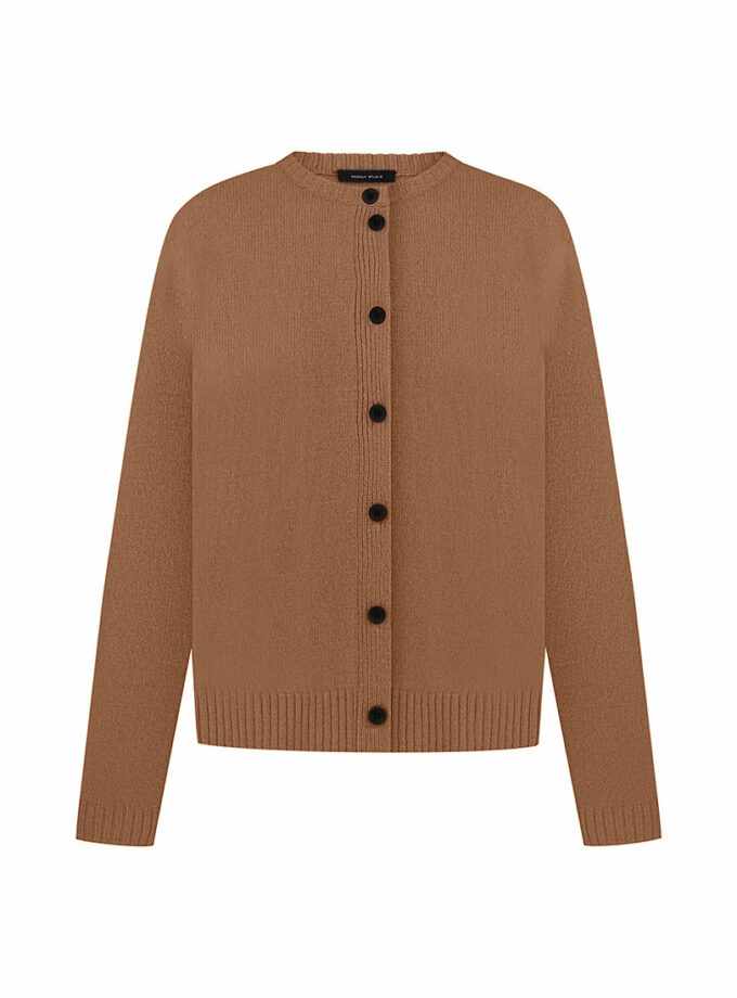 Кардиган Keenly кашемір Кемел  колір Круглий виріз