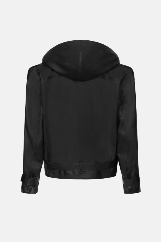 Куртка Bazhane шкіряна Maverick leather jacket чорний