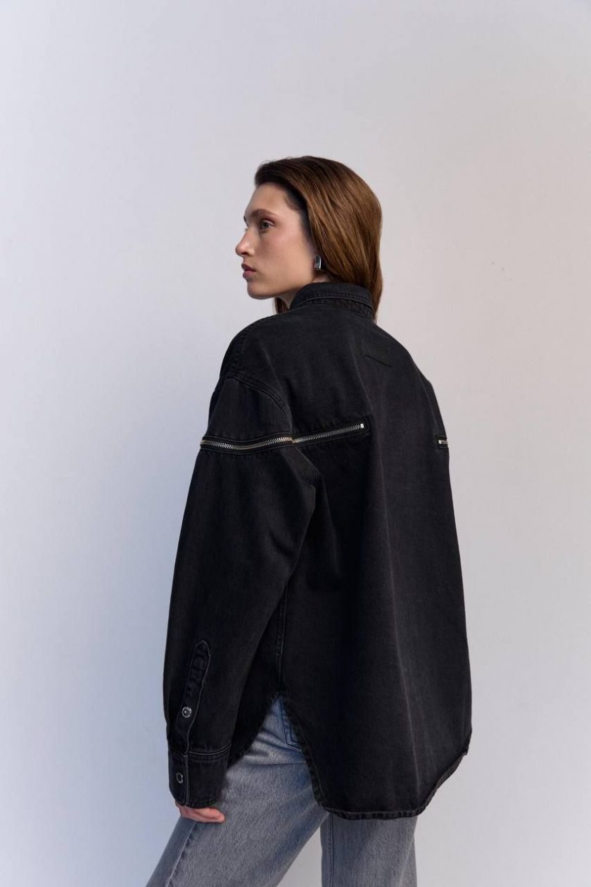 Сорочка Aisenberg denim Zip чорна - Зображення 2