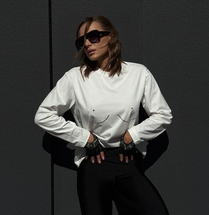 Лонг Zigzag бюст молочний