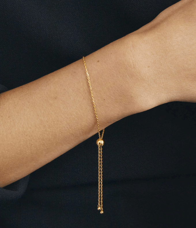 Браслет-трансформер із кульками жовте золото DR 36