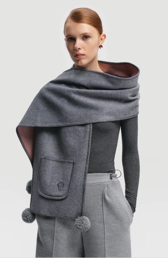 Шарф Gunia кашеміровий сіро-рожевий