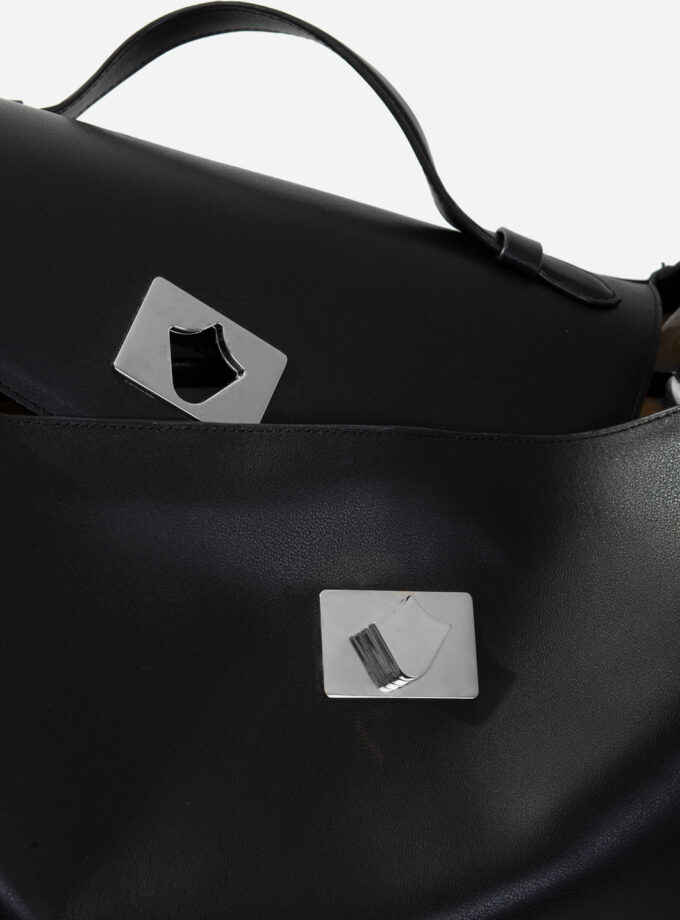 Сумка Kachorovska Ernestina Bag шкіра чорна/срібло