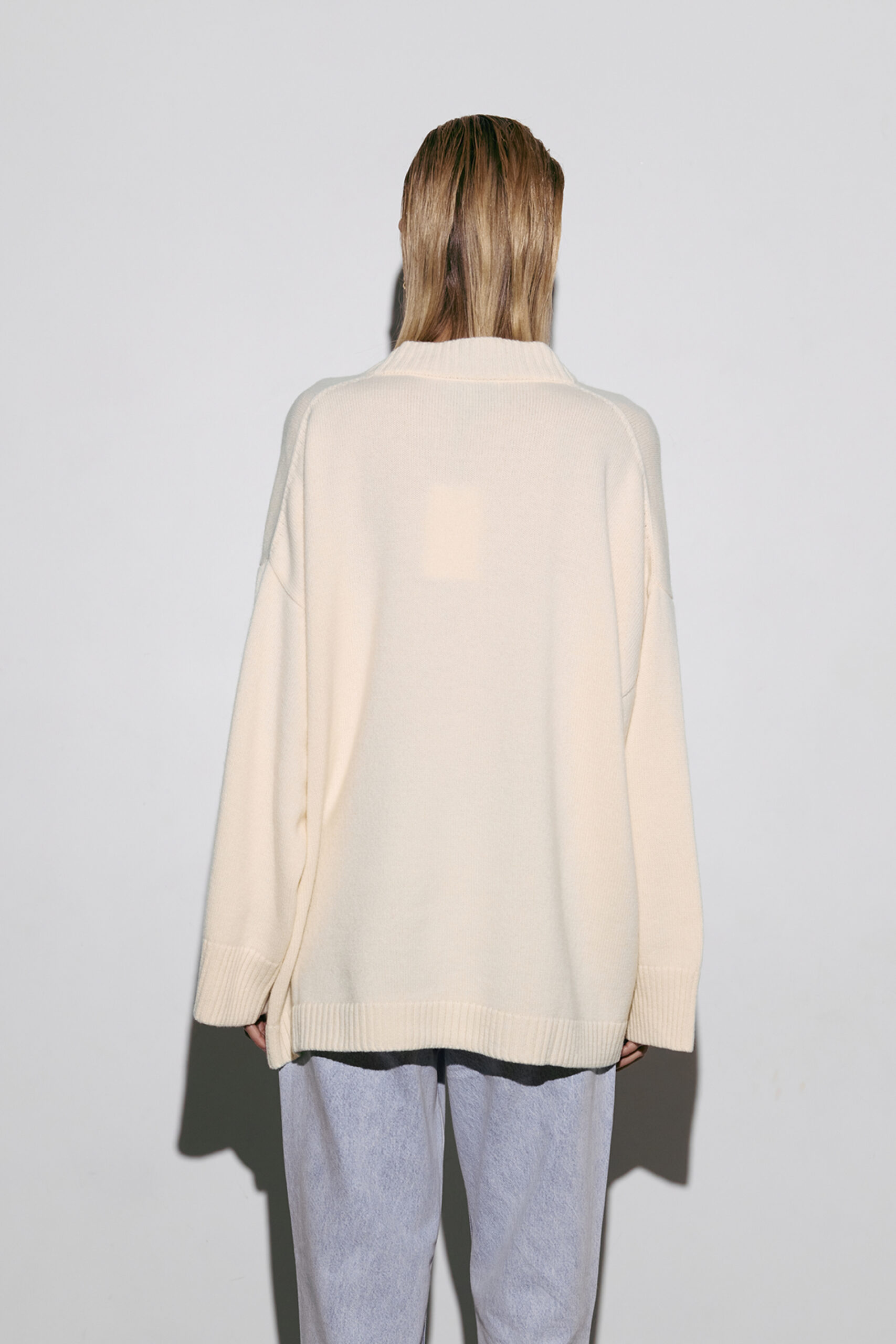 Светр Bazhane подовжений оверсайз молочний - Зображення 2
