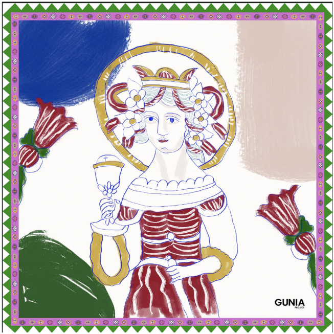 Хустка Gunia шовкова Варвара Джавелін 55 см