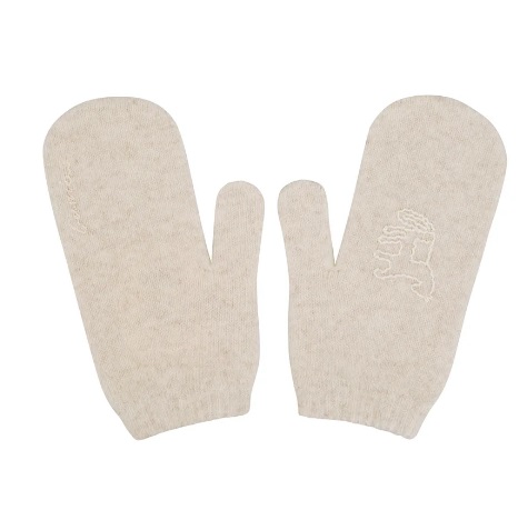 Рукавички Gunia з кашеміру Коник молочні