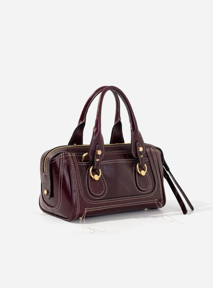 Сумка Kachorovska Donna Bag mini бордова Gia золото