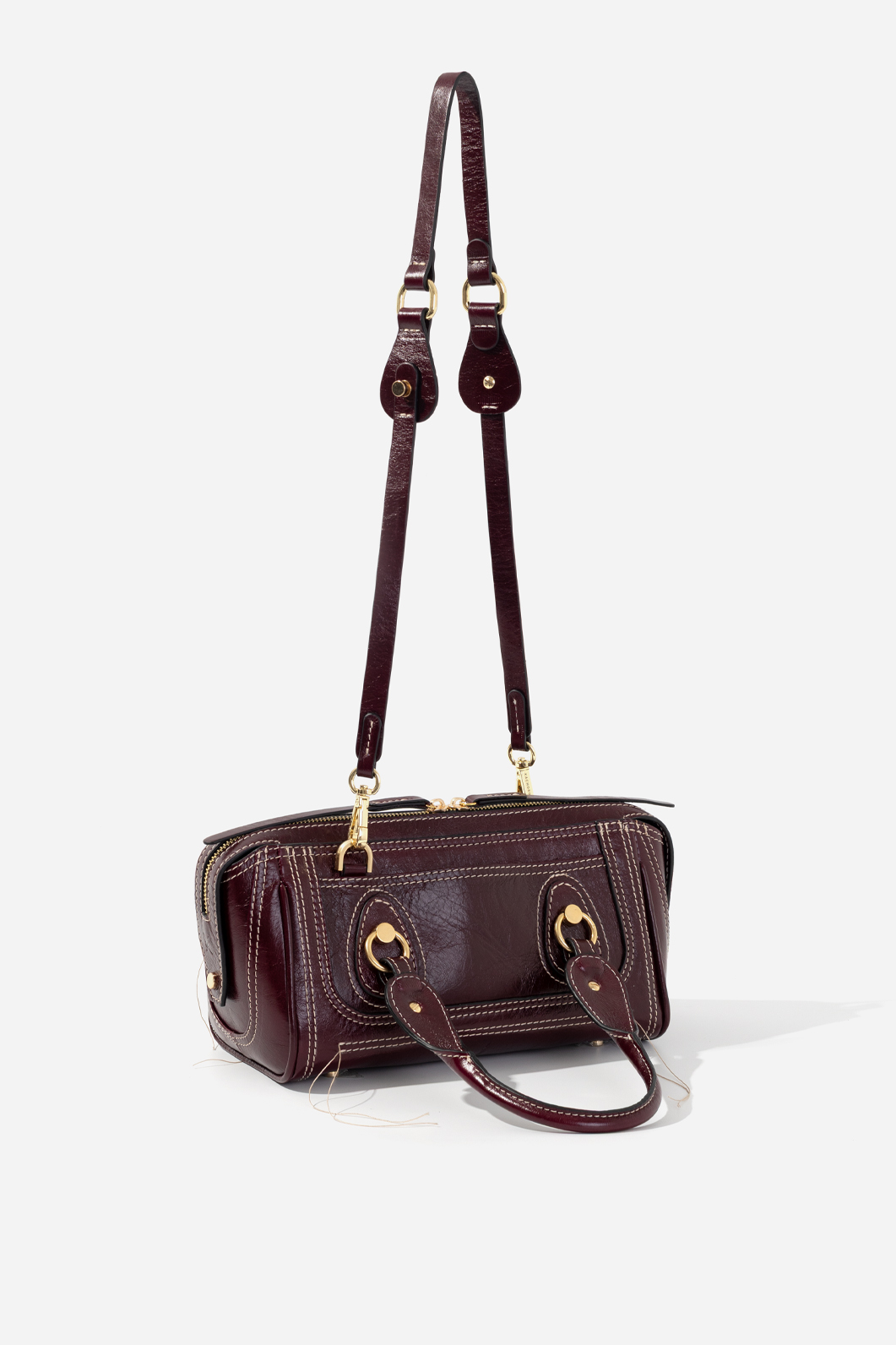 Сумка Kachorovska Donna Bag mini бордова Gia золото - Зображення 3