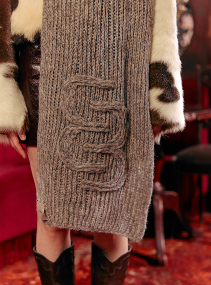 Шарф Bazhane Fluffy scarf сірий