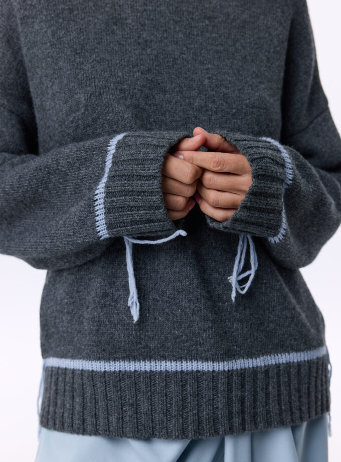 Светр Bazhane Contrast sweater графіт блакитна смужка