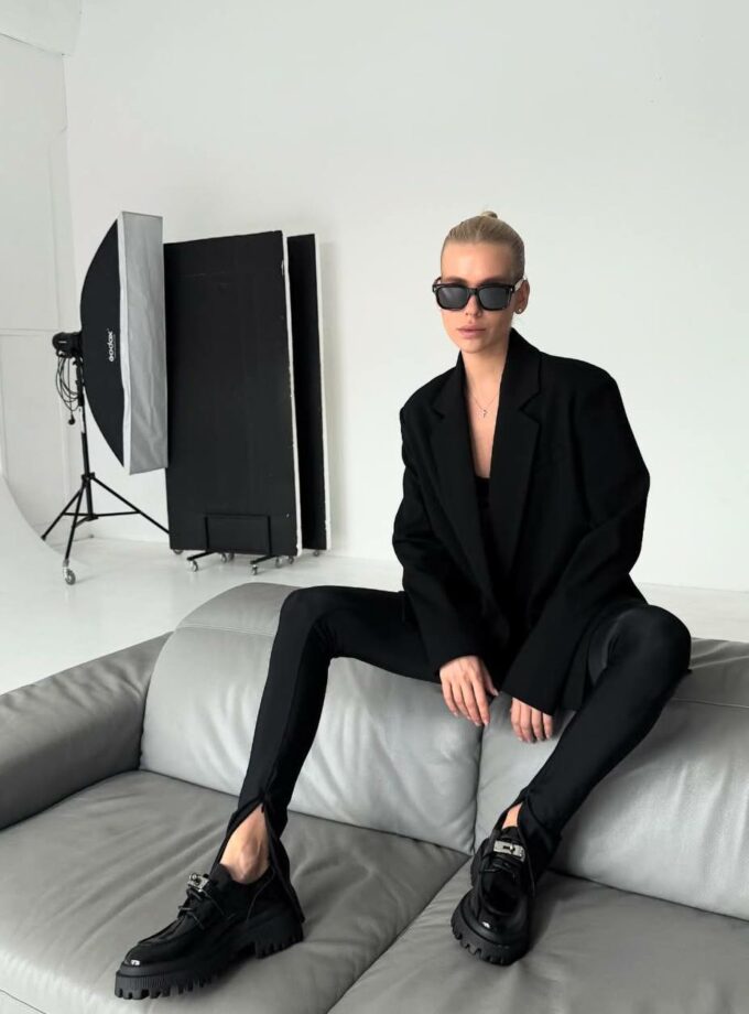 Туфлі-дербі R One Eclat Black з ремінцем