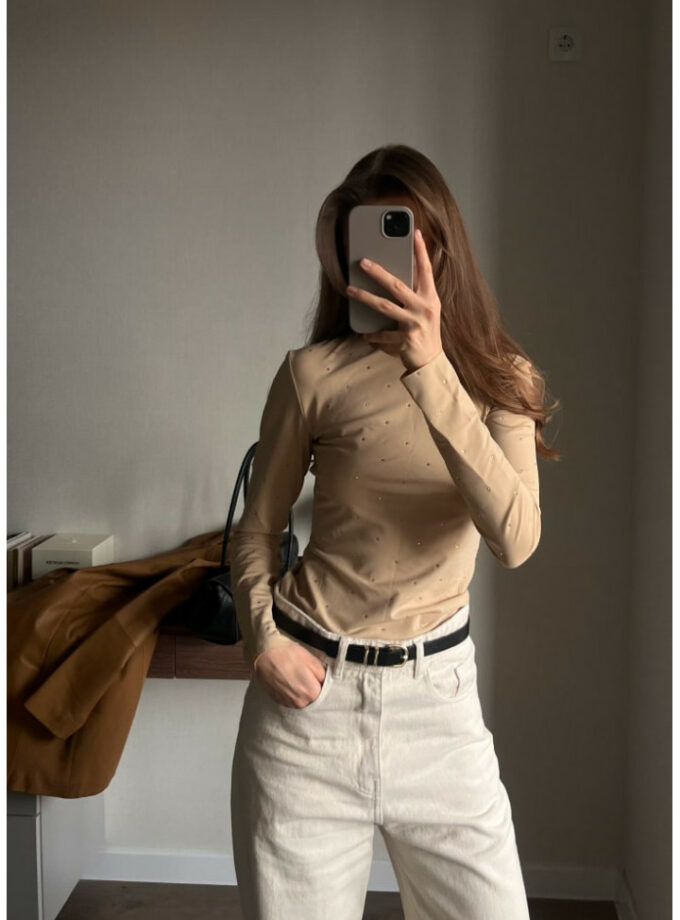 Лонг Zigzag Нінель бежевий