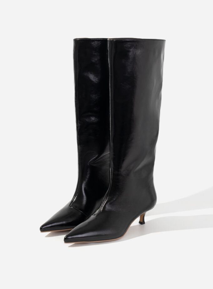 Чоботи Kachorovska CONNIE чорні шкіряні