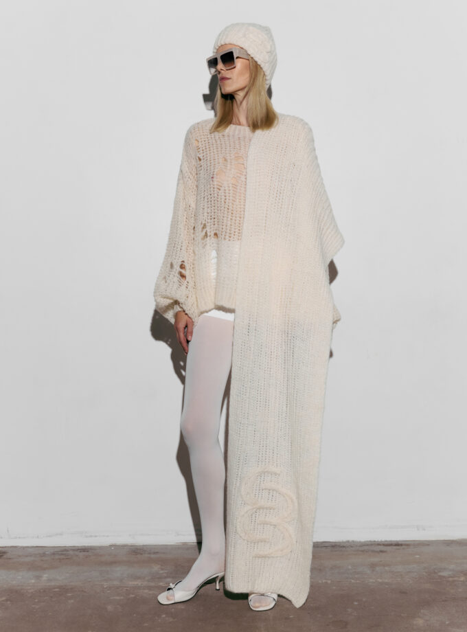 Шарф Bazhane Fluffy scarf молочний