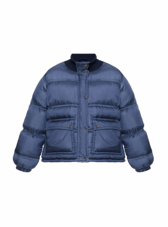 Пуховик Marymax на кнопках темно-синій