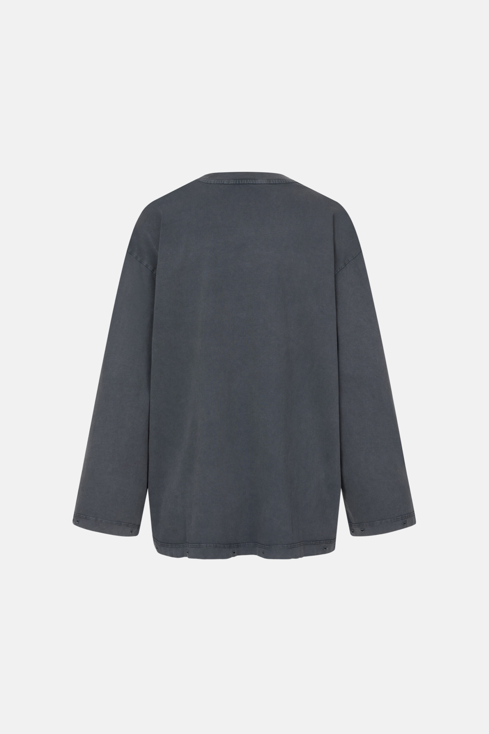 Лонгслів Bazhane оверсайз вінтаж з принтом "Янгол" графіт - Зображення 3