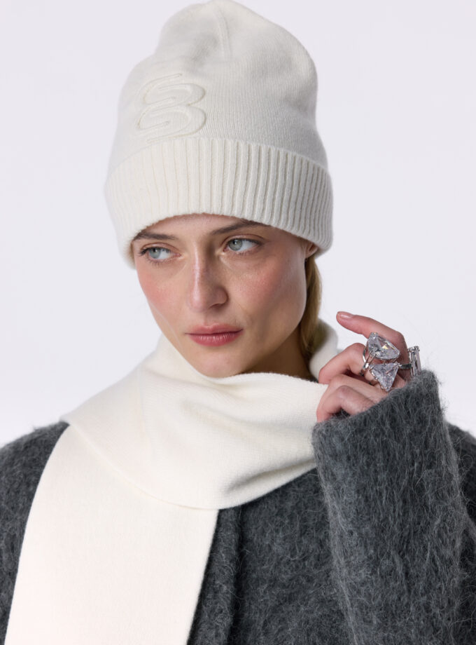 Шапка Bazhane Icon beanie молочний