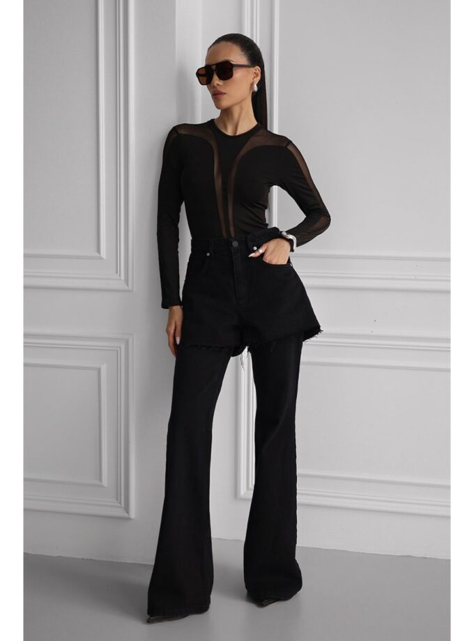 Джинси-шорти Aisenberg denim Grace чорні