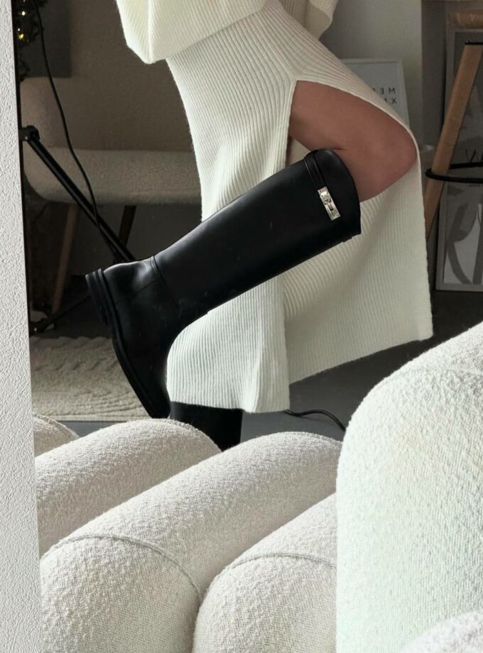 Чоботи R One Key чорна шкіра