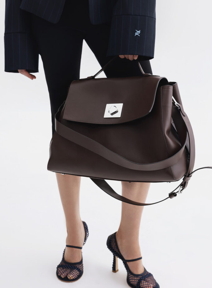 Сумка Kachorovska Ernestina 42 шкіра коричнева срібло