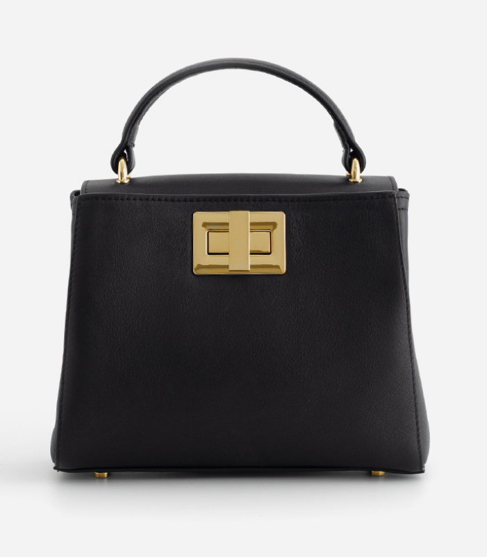 Сумка Kachorovska Erna Soft 23 шкіра чорна фактурна золото