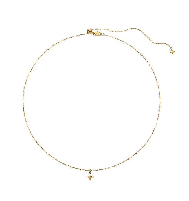 Кольє-зіронька з діамантом жовте золото