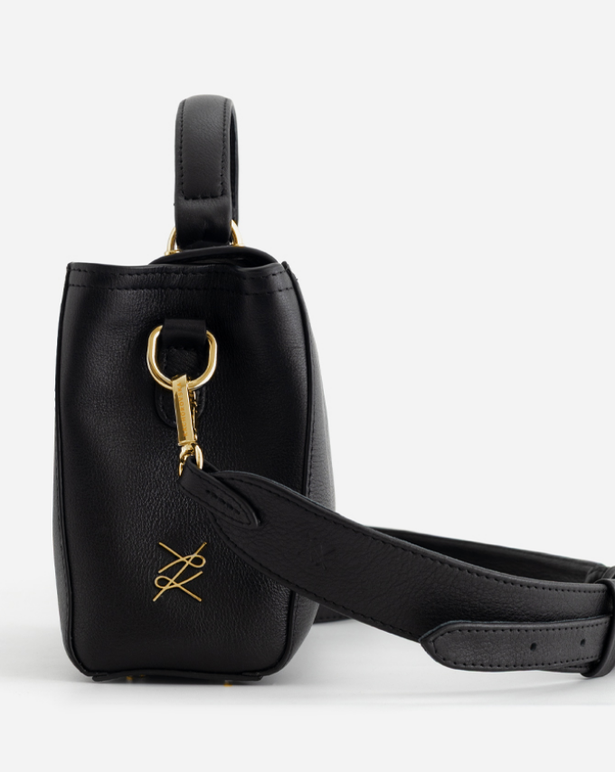 Сумка Kachorovska Erna Soft 23 шкіра чорна фактурна золото