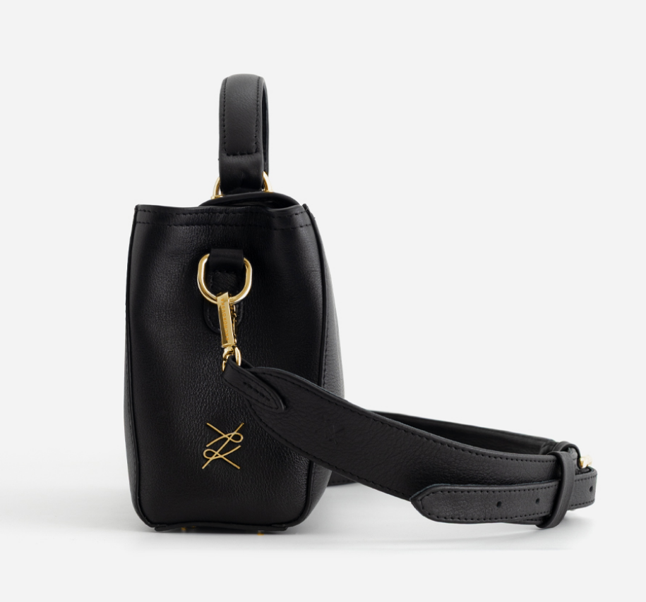 Сумка Kachorovska Erna Soft 23 шкіра чорна фактурна золото - Зображення 3