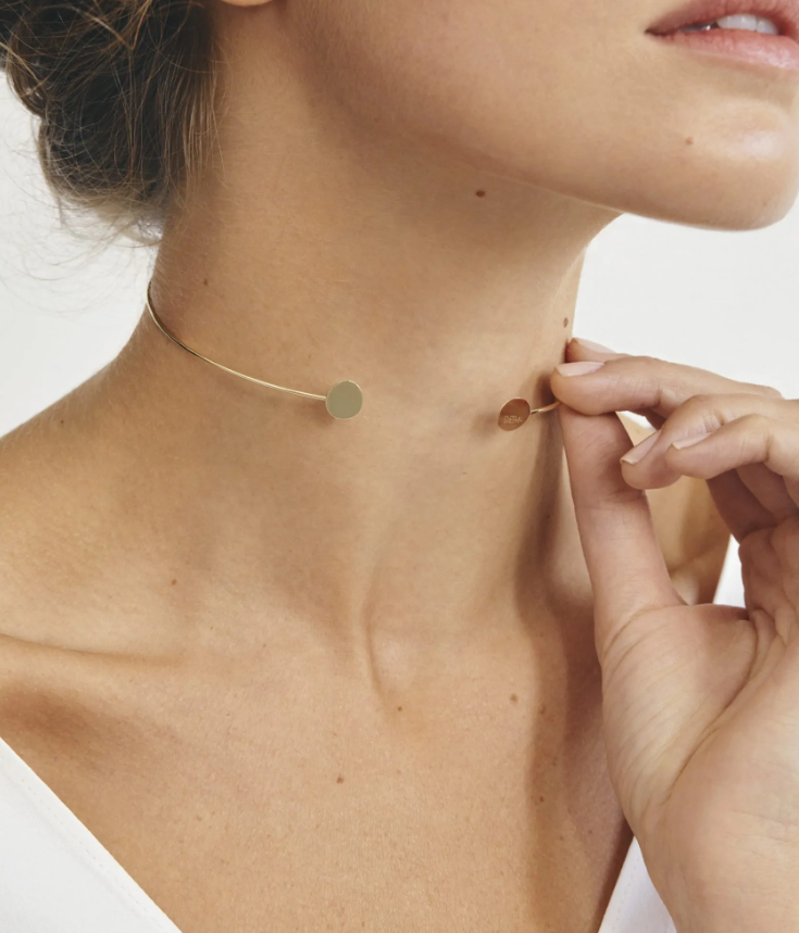 Чокер 2 клюшки жовте золото (S) CC 38