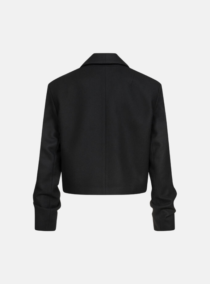 Пальто Bazhane кроп зі збіркою на рукаві чорний