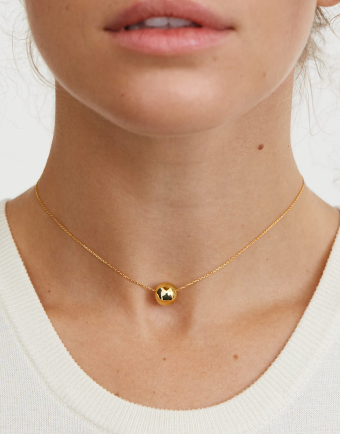 Кольє напівкуля 10мм жовте золото