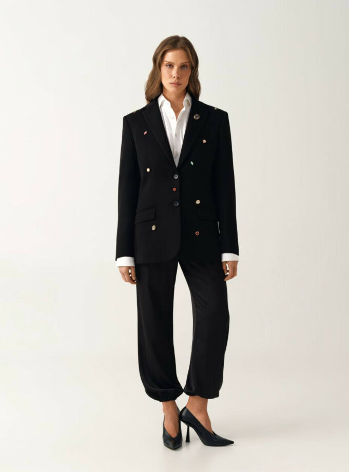 Жакет Sabotage чорний камінці різнокольорові