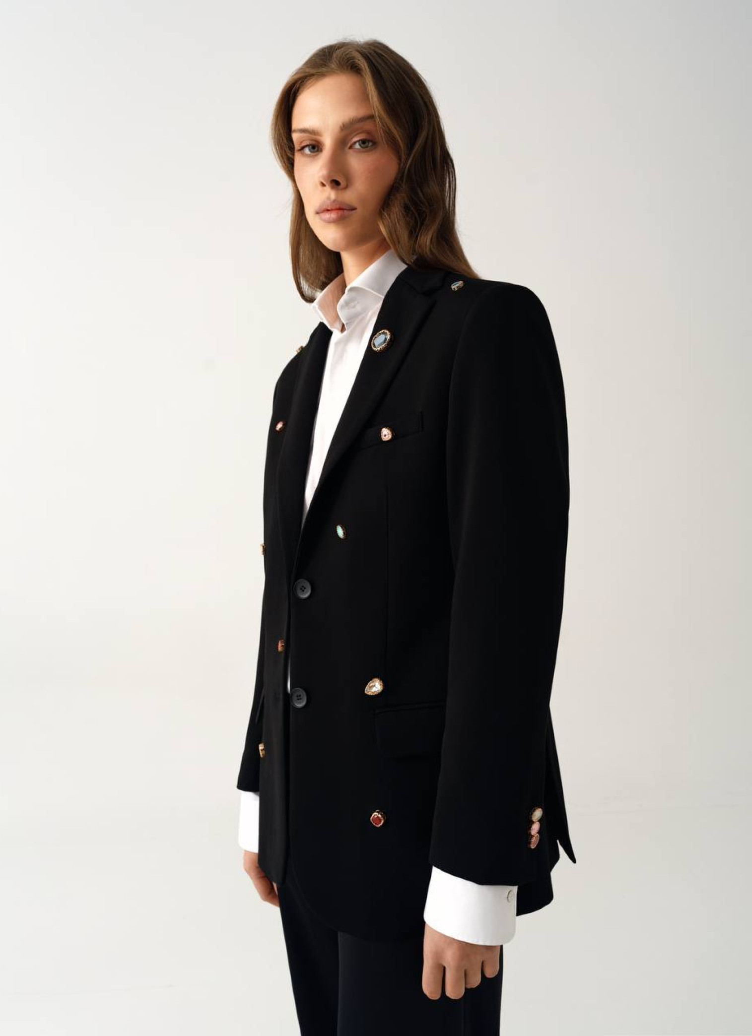 Жакет Sabotage чорний камінці різнокольорові