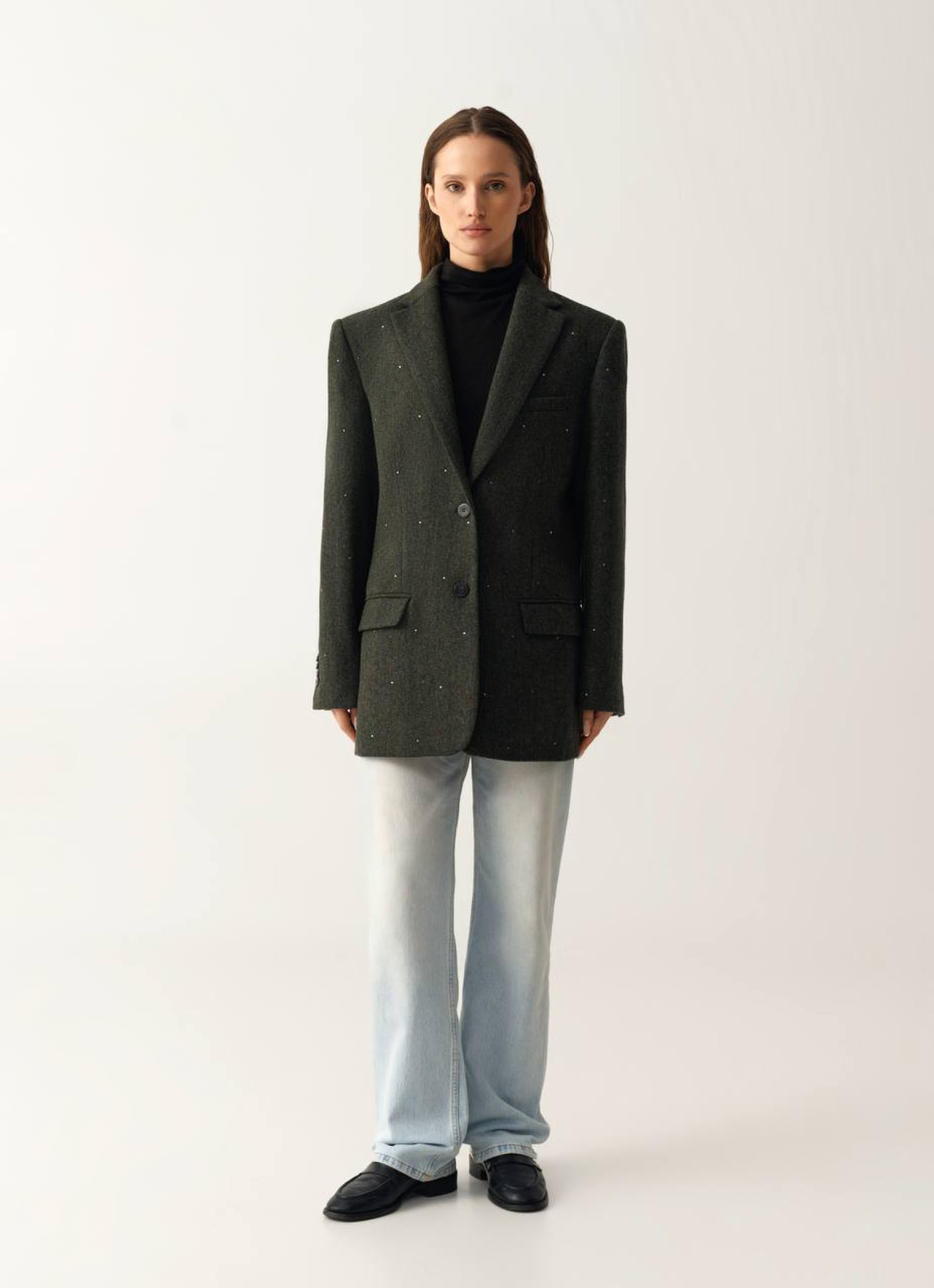 Жакет Sabotage з цупкої вовни зелений - Зображення 2