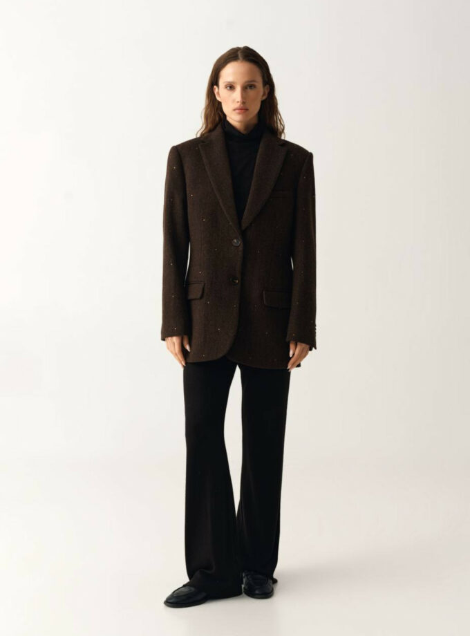 Жакет Sabotage з цупкої вовни коричневий