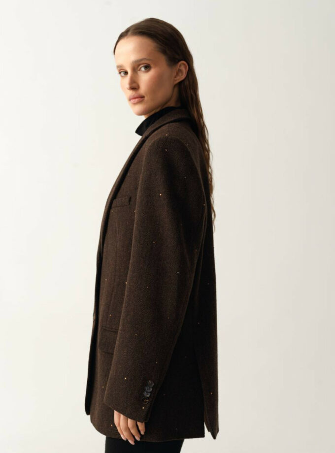 Жакет Sabotage з цупкої вовни коричневий